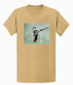 Banksy Unisex T-Shirt - Banksy Boy With machine gun