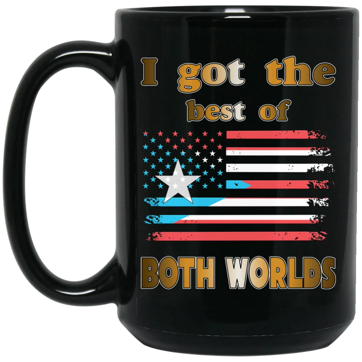 Best Of Both Worlds 15 oz. Black Mug