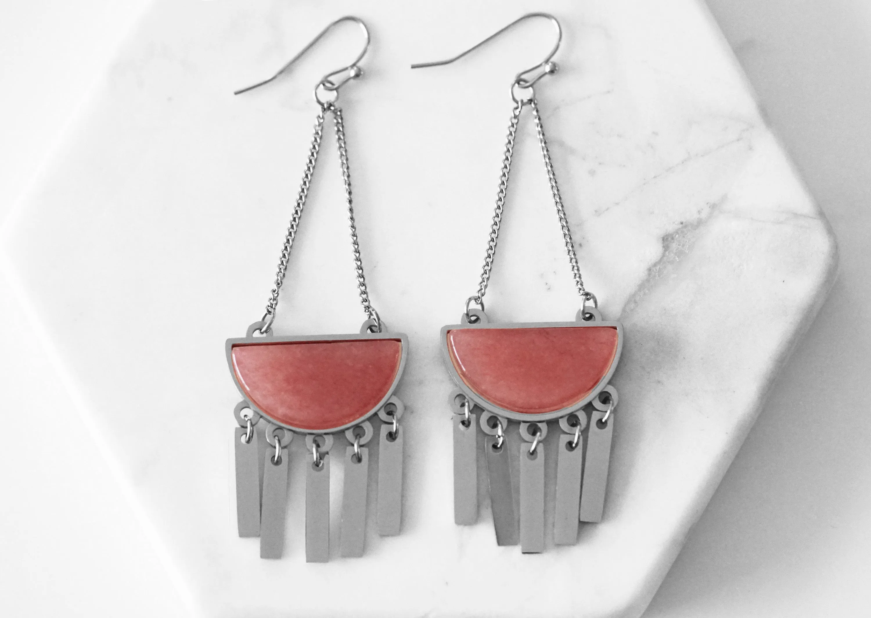 Bianca Collection - Silver Aragonite Earrings (Limited Edition)