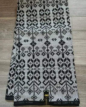 Black and White Monochrome African Print Fabric, Ankara Fabric