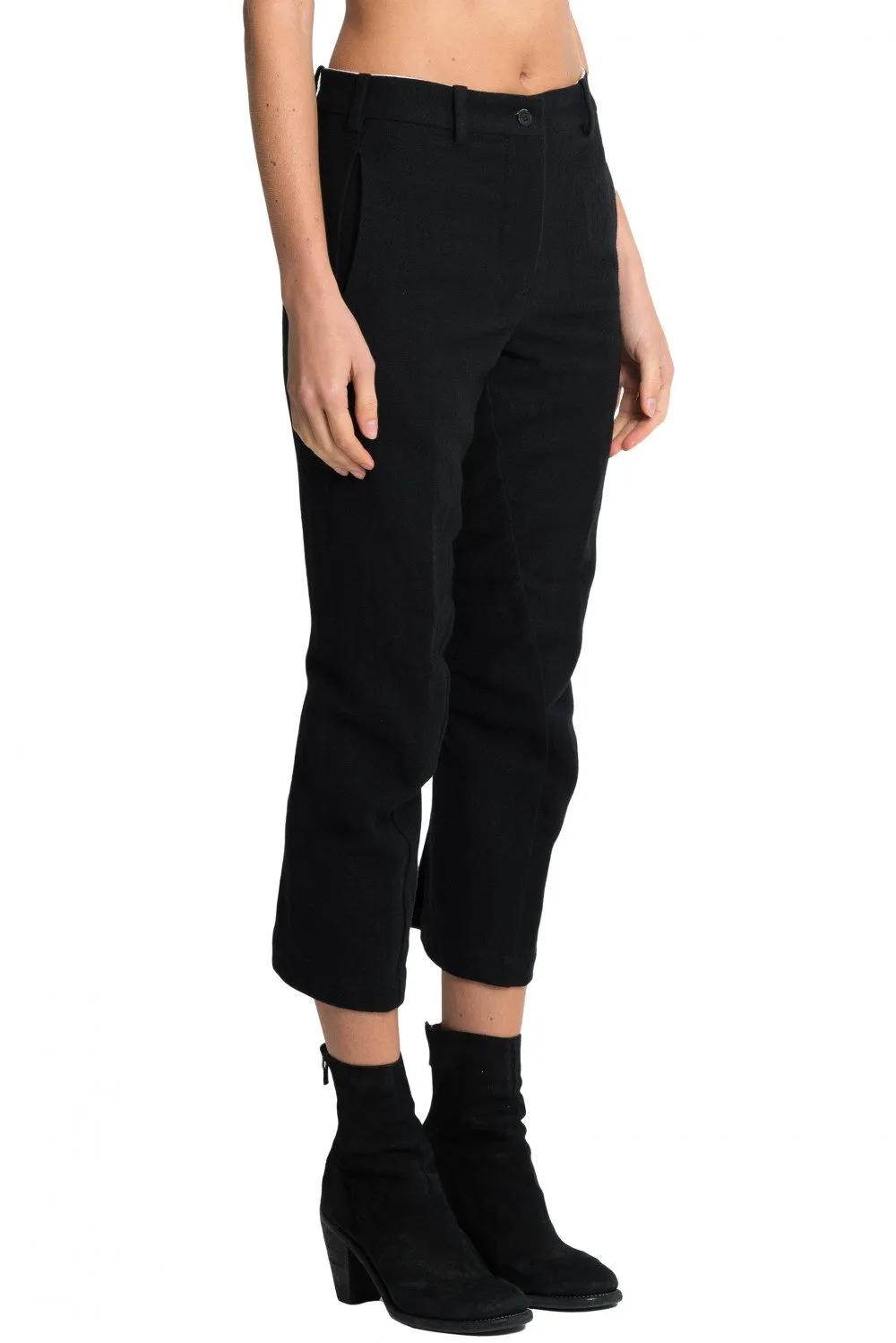 Black Cropped Swag Pants