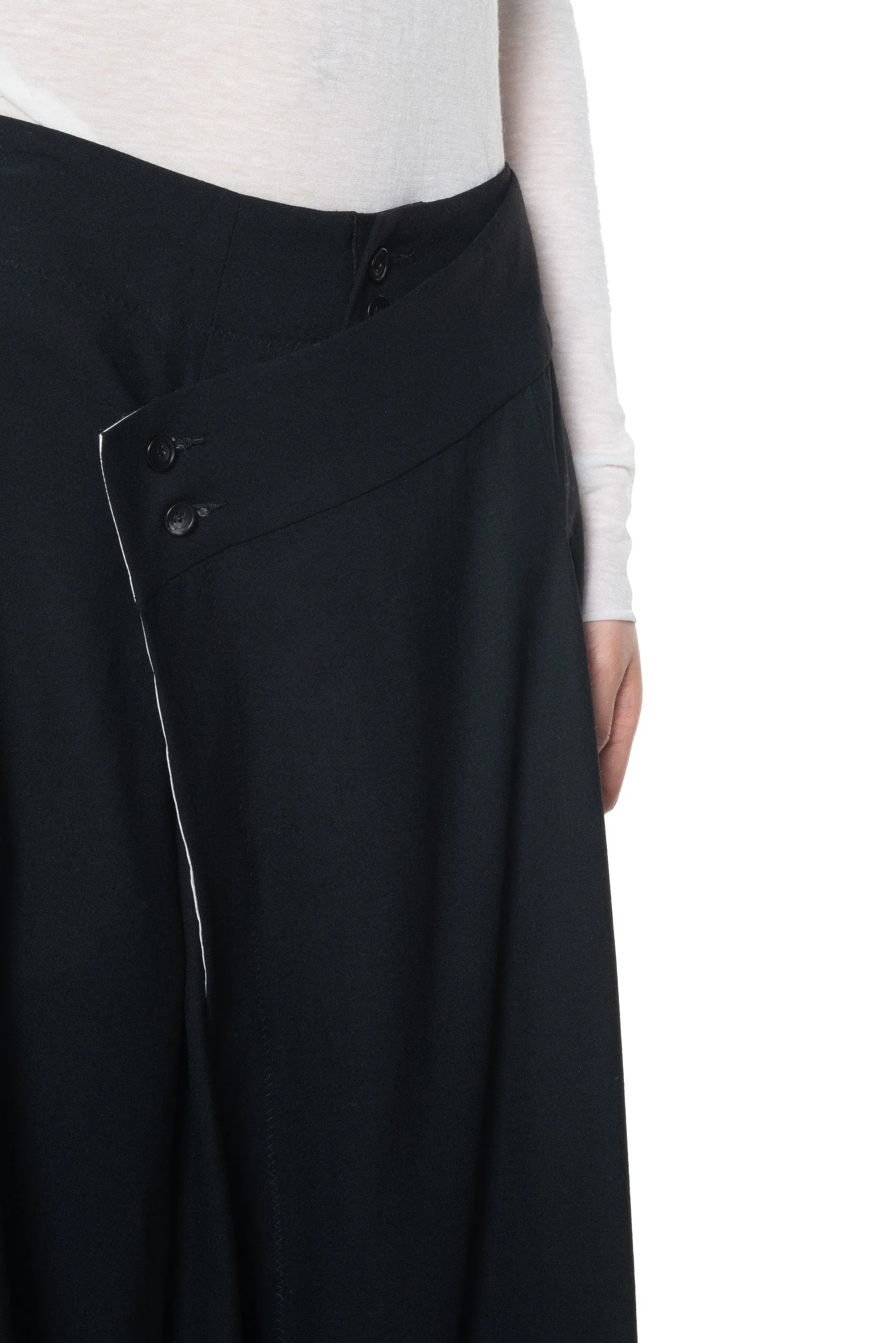 Black Overlapping Trousers