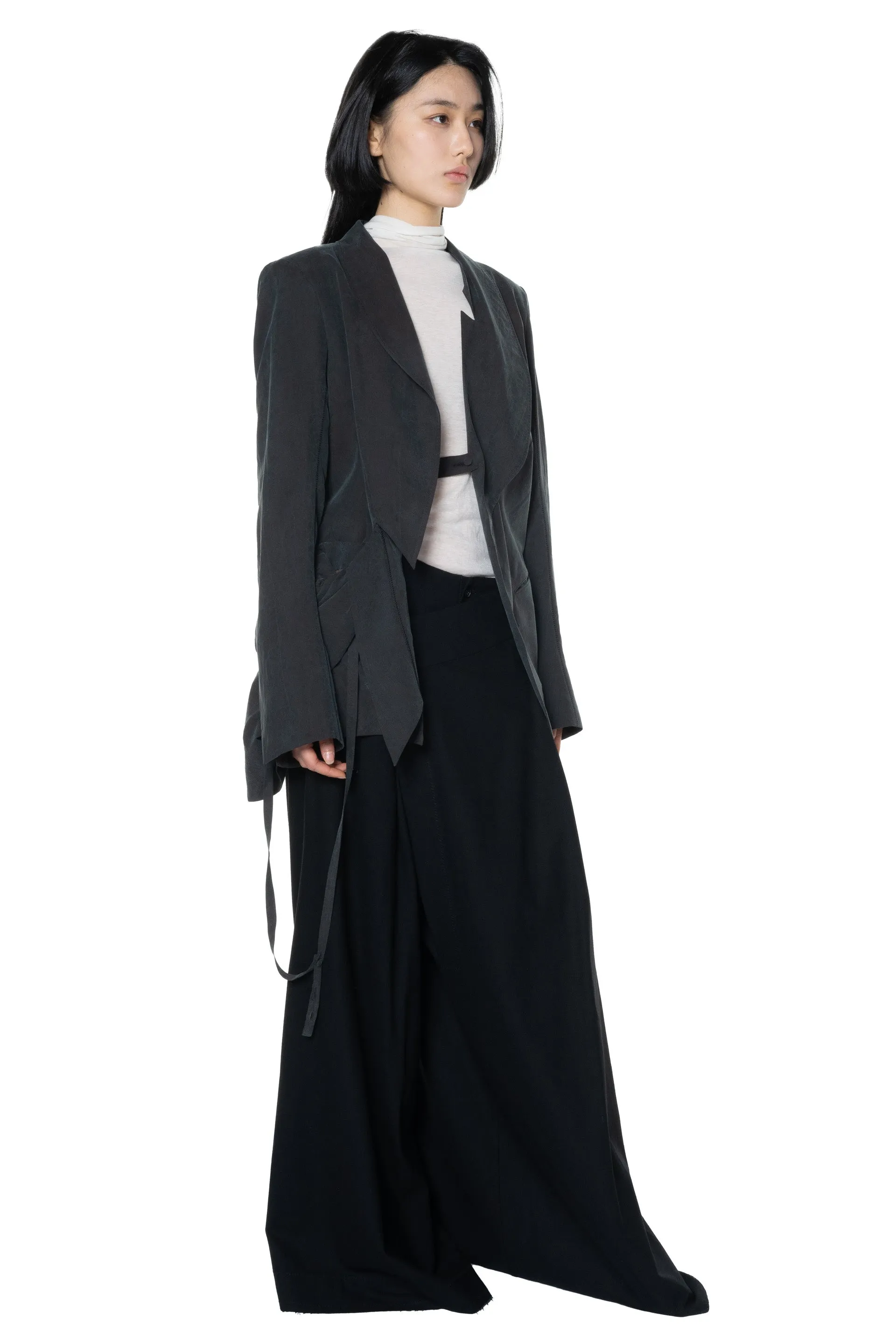 Black Overlapping Trousers