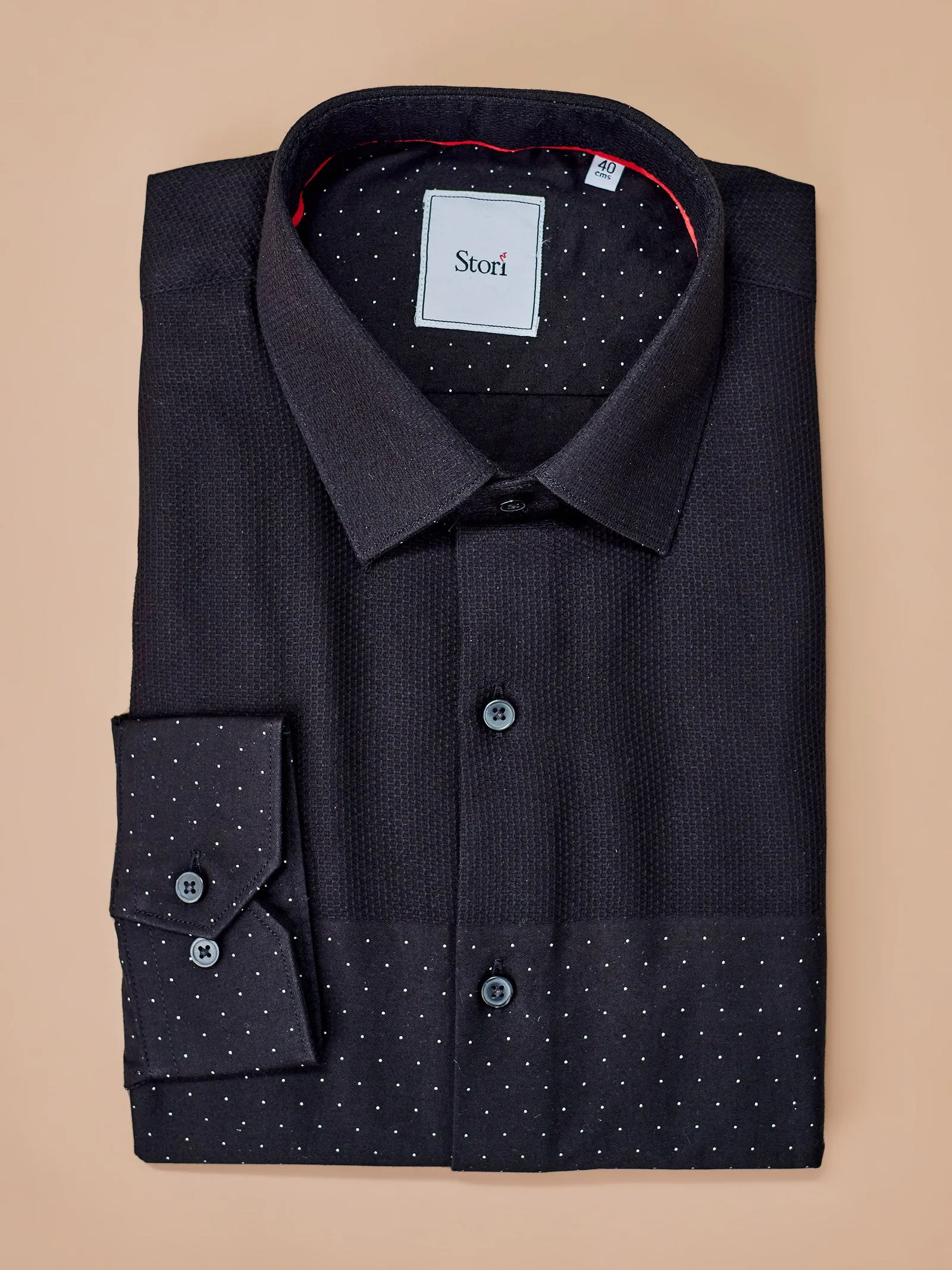 Black Printed Party Wear Shirt