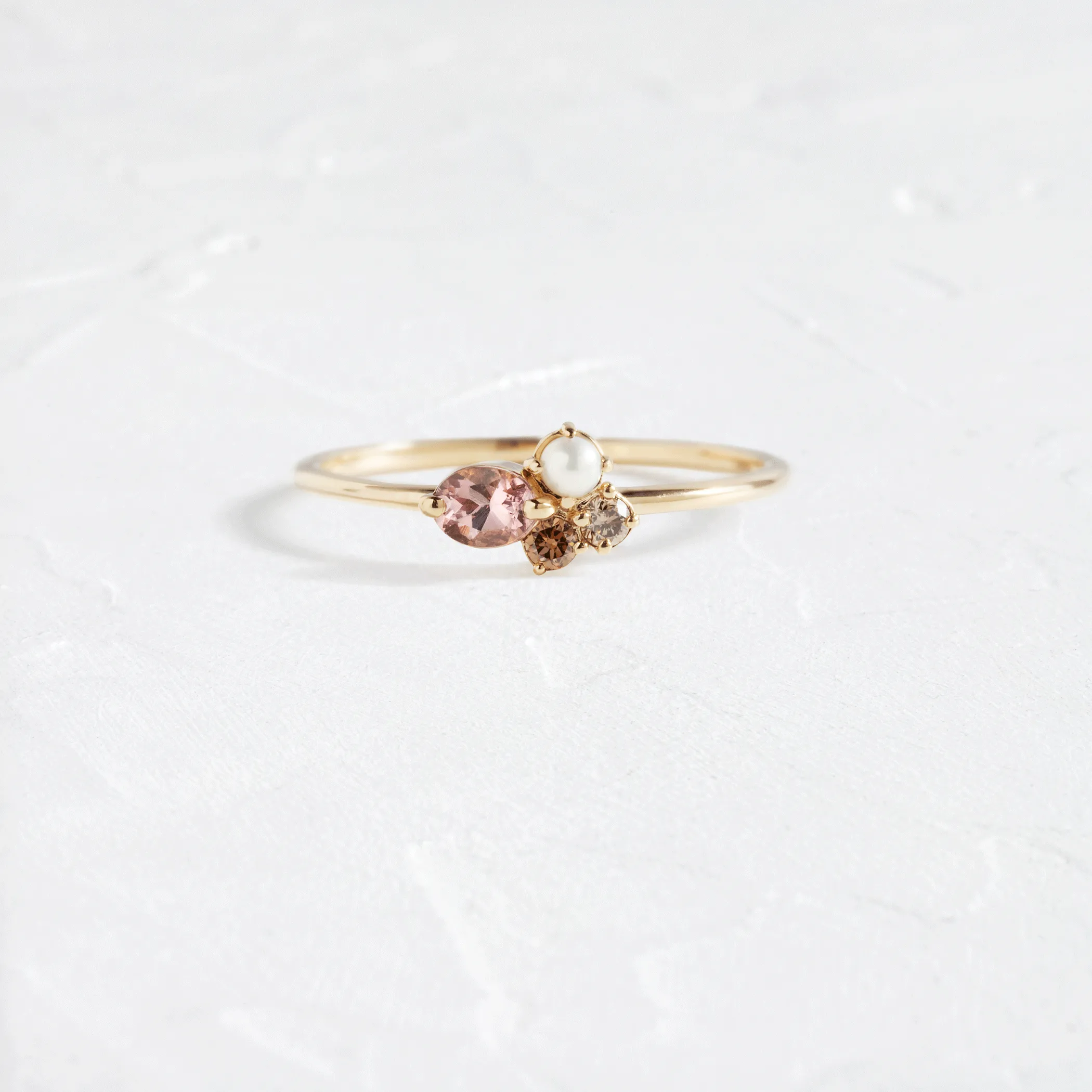 Blush Mini Cluster Ring in Champagne