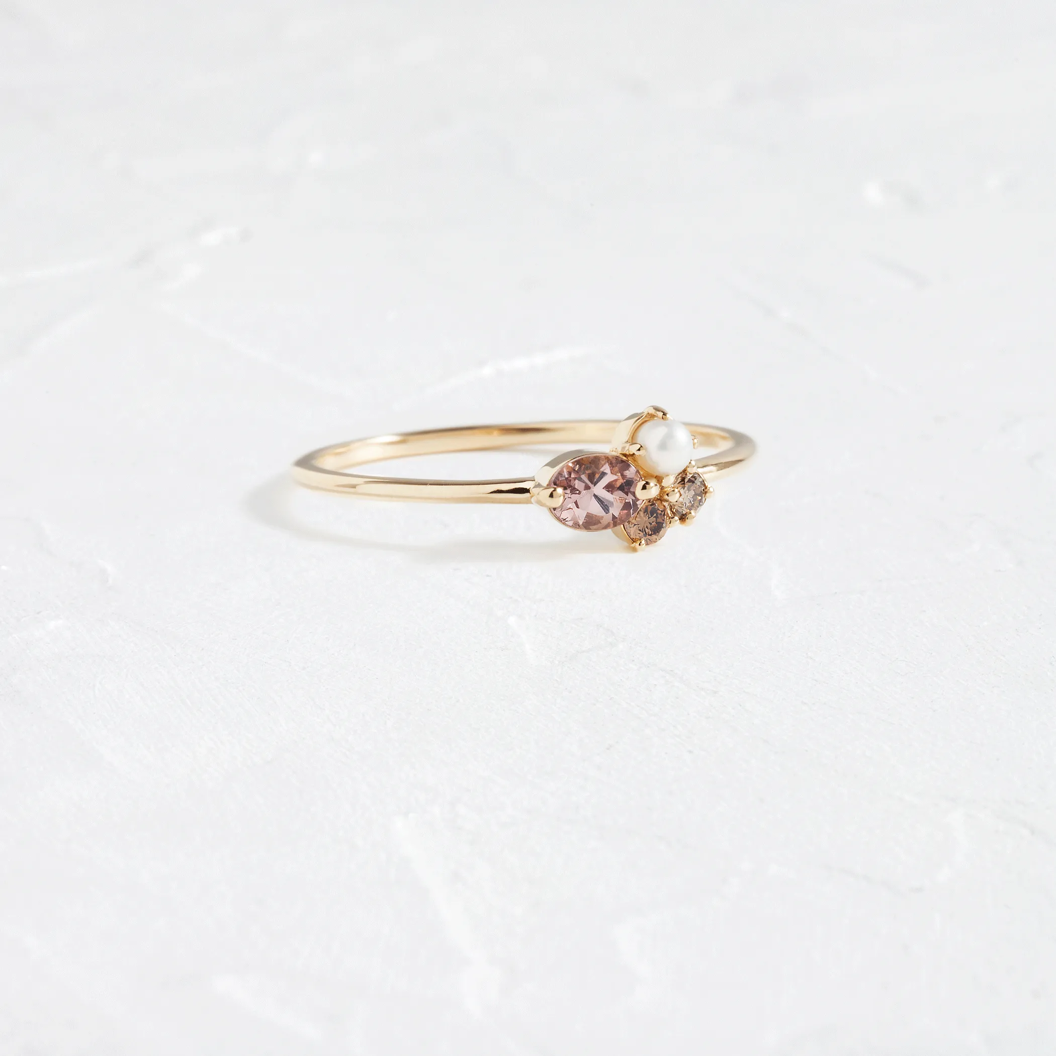 Blush Mini Cluster Ring in Champagne