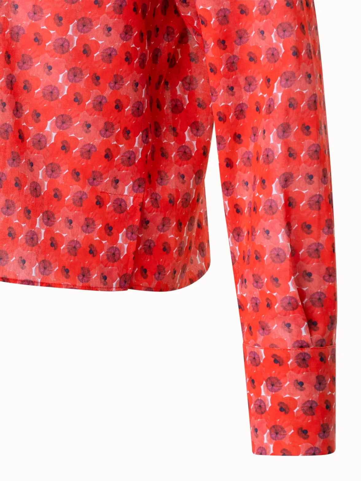 Boxy-Baumwollbluse mit Poppy Druck