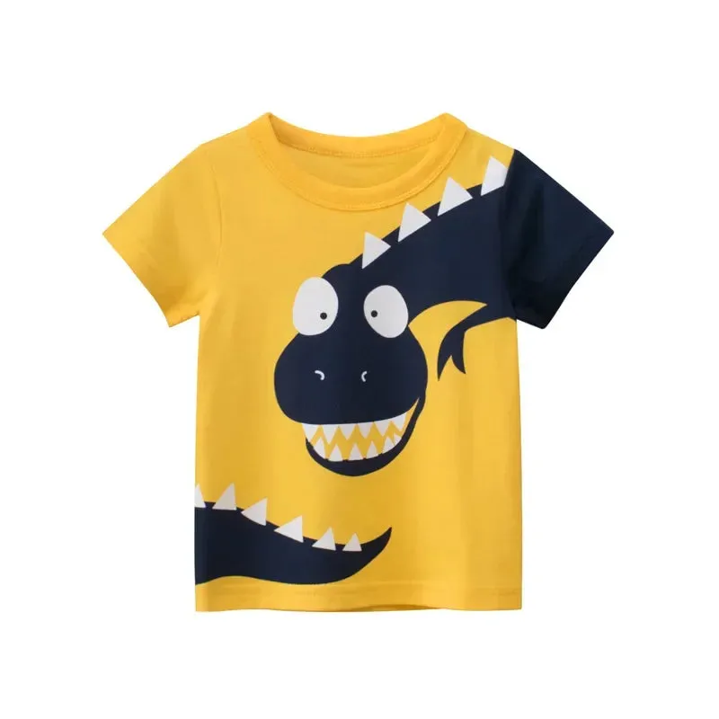 Boys 3D Cartoon T-Rex Animal Tops