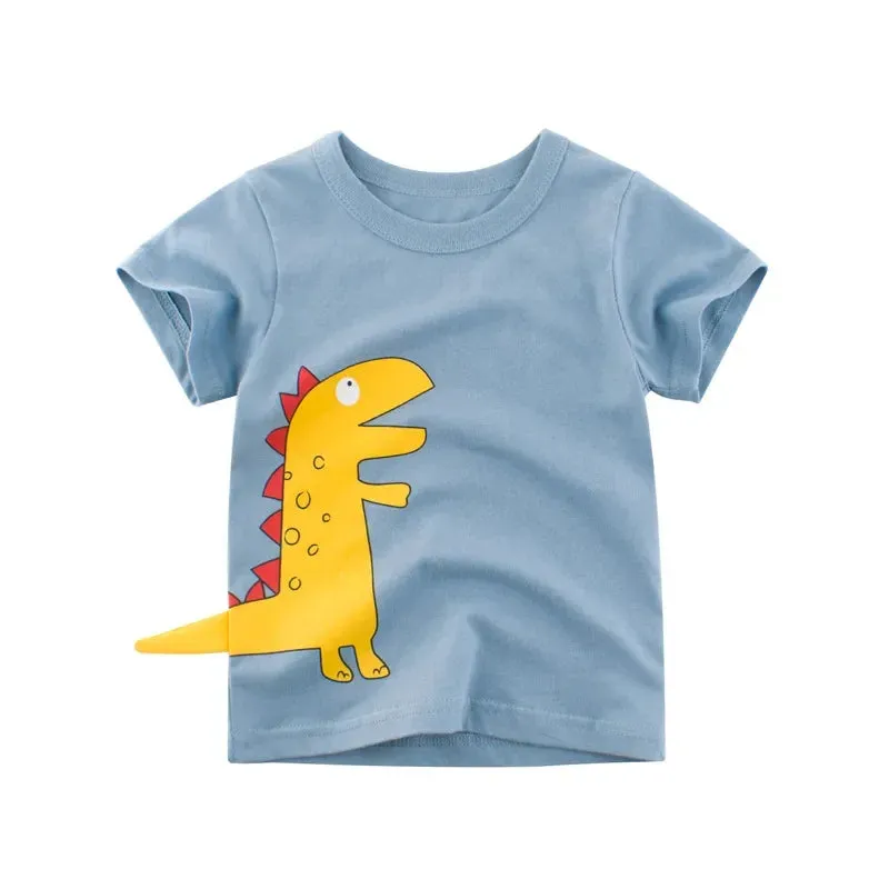 Boys 3D Cartoon T-Rex Animal Tops