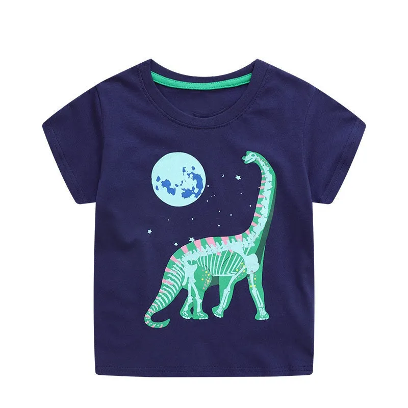 Boys Cotton T-shirts Summer Tees & Tops for Baby Boys Dino, Shark Pattern | Toddler Boy Shirt kid Clothing Gift for Boys Pack of 3