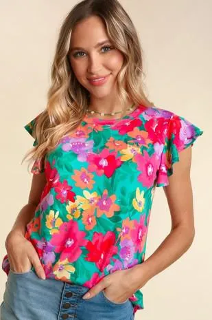 Bringing In Floral Top | SRB | S - L | $32.95