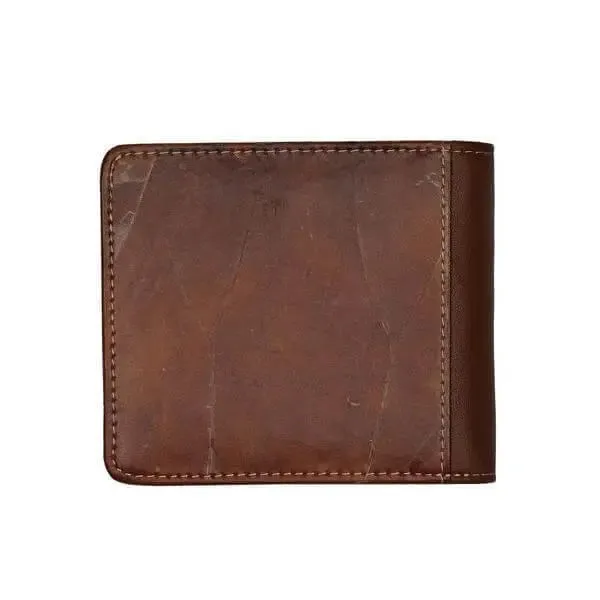 Brown Vegan Leaf leather Coin Wallet