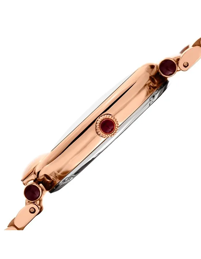 Bruno Magli Womens Miranda Rose Gold-Tone Watch - Checkered Dial - Bracelet