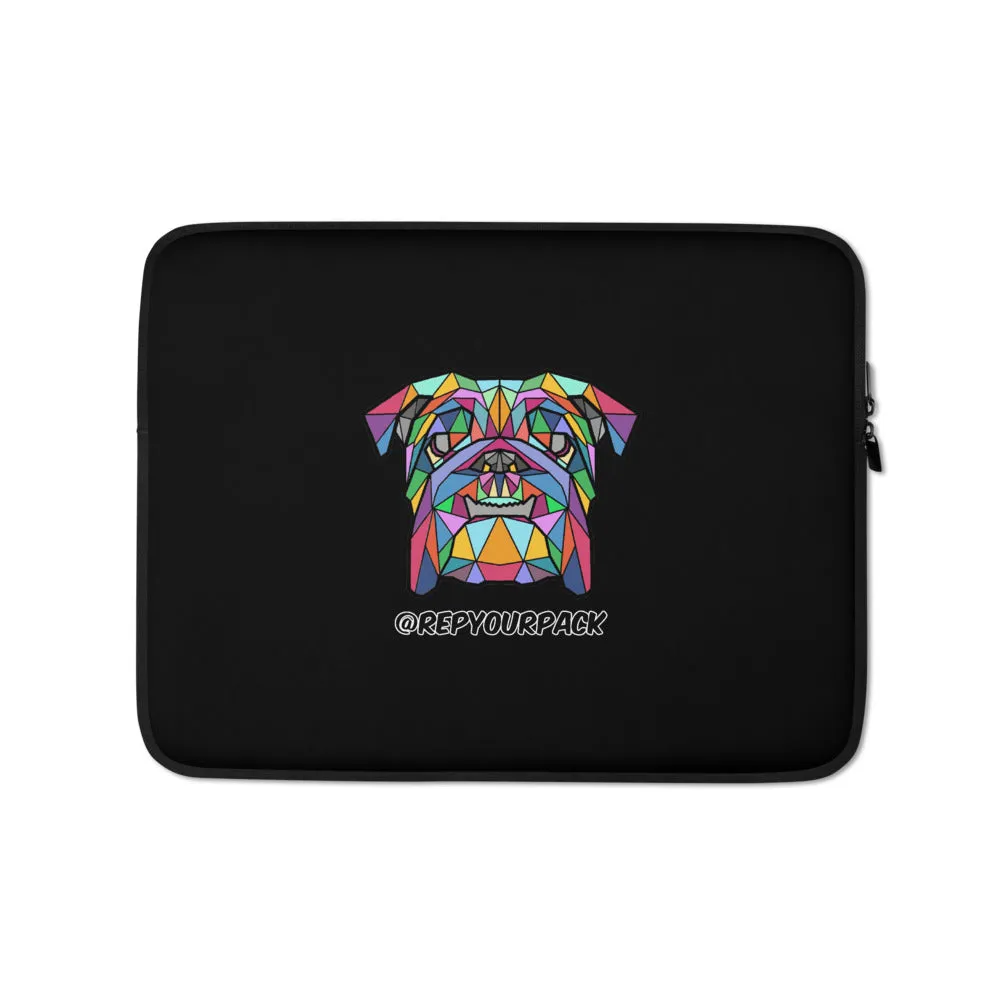 Bulldog Polygon Laptop Sleeve Black