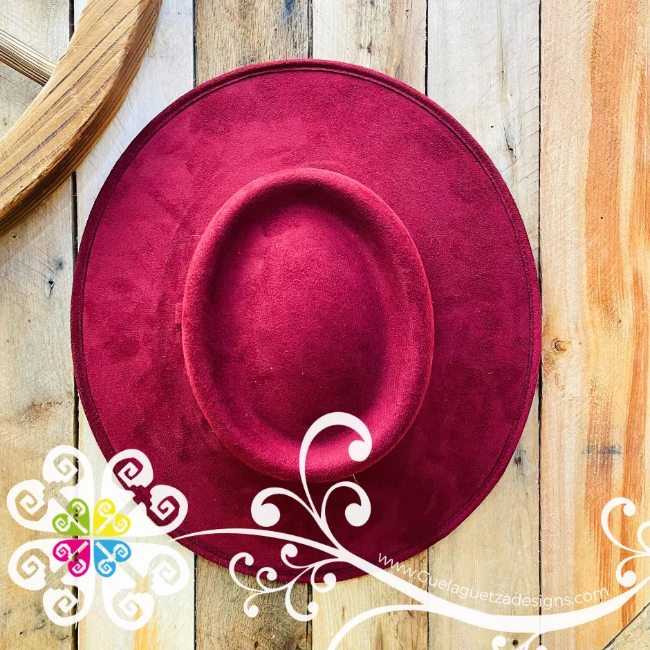 Burgundy Golf Orillado Velvet Hat-  Fall Hat