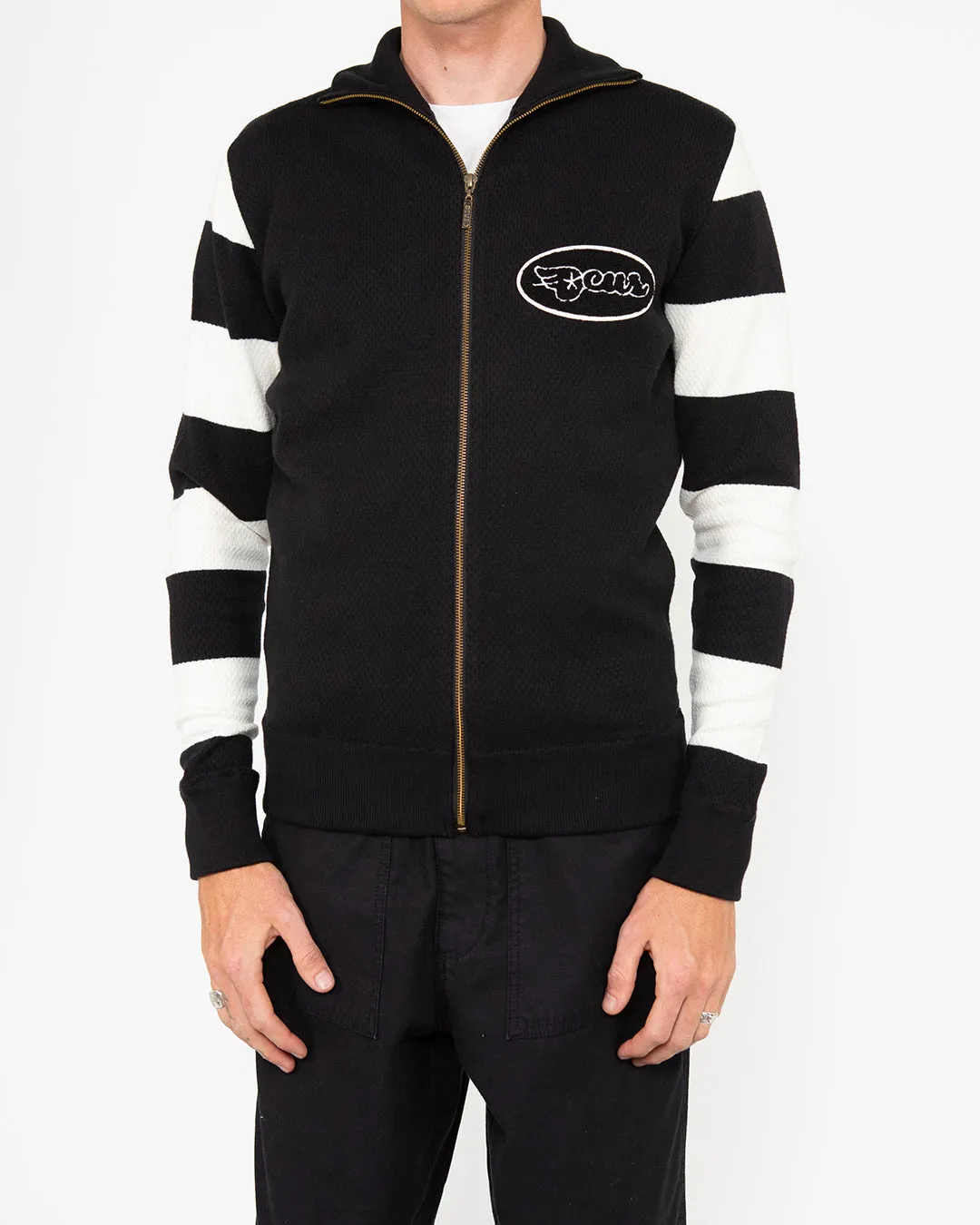 Buzz Zip Thru Knit - Black