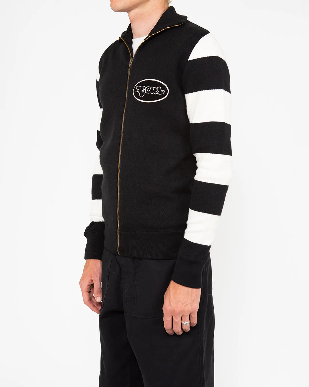 Buzz Zip Thru Knit - Black