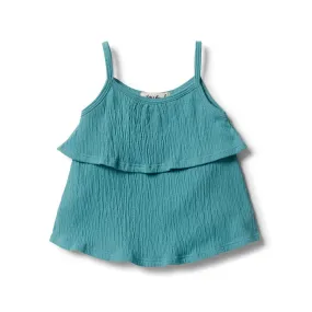 Calypso Crinkle Ruffle Tank