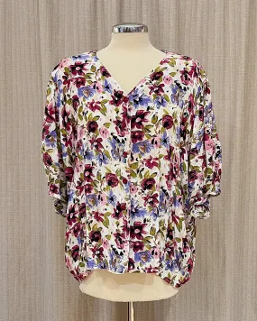 Camicia a Fiori Over Fitted Taglia M