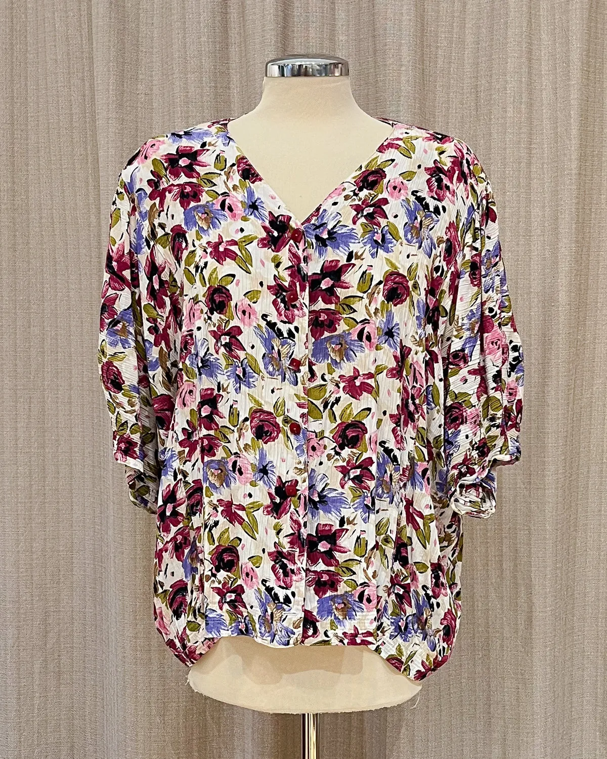 Camicia a Fiori Over Fitted Taglia M