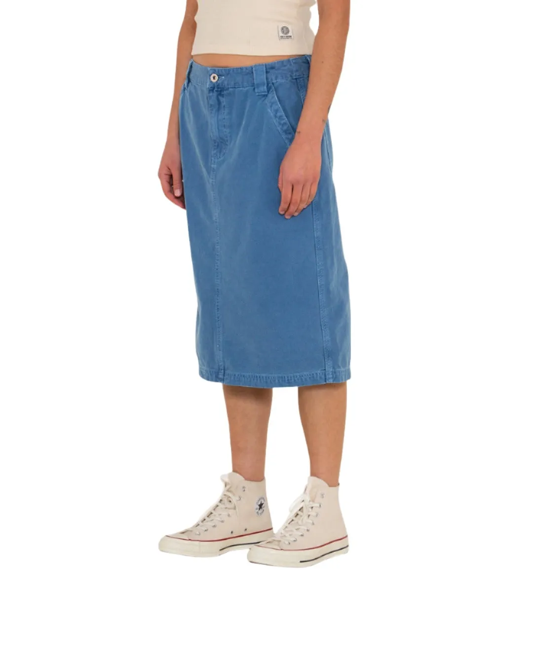 Canvas Irene Skirt (Relaxed Fit) - Overdyed Lt Indigo