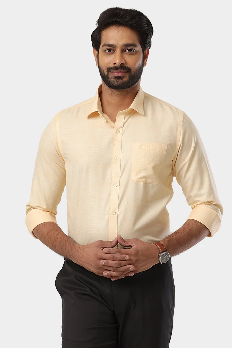 Cardiff - Light Yellow Formal Shirt For Men | Ariser