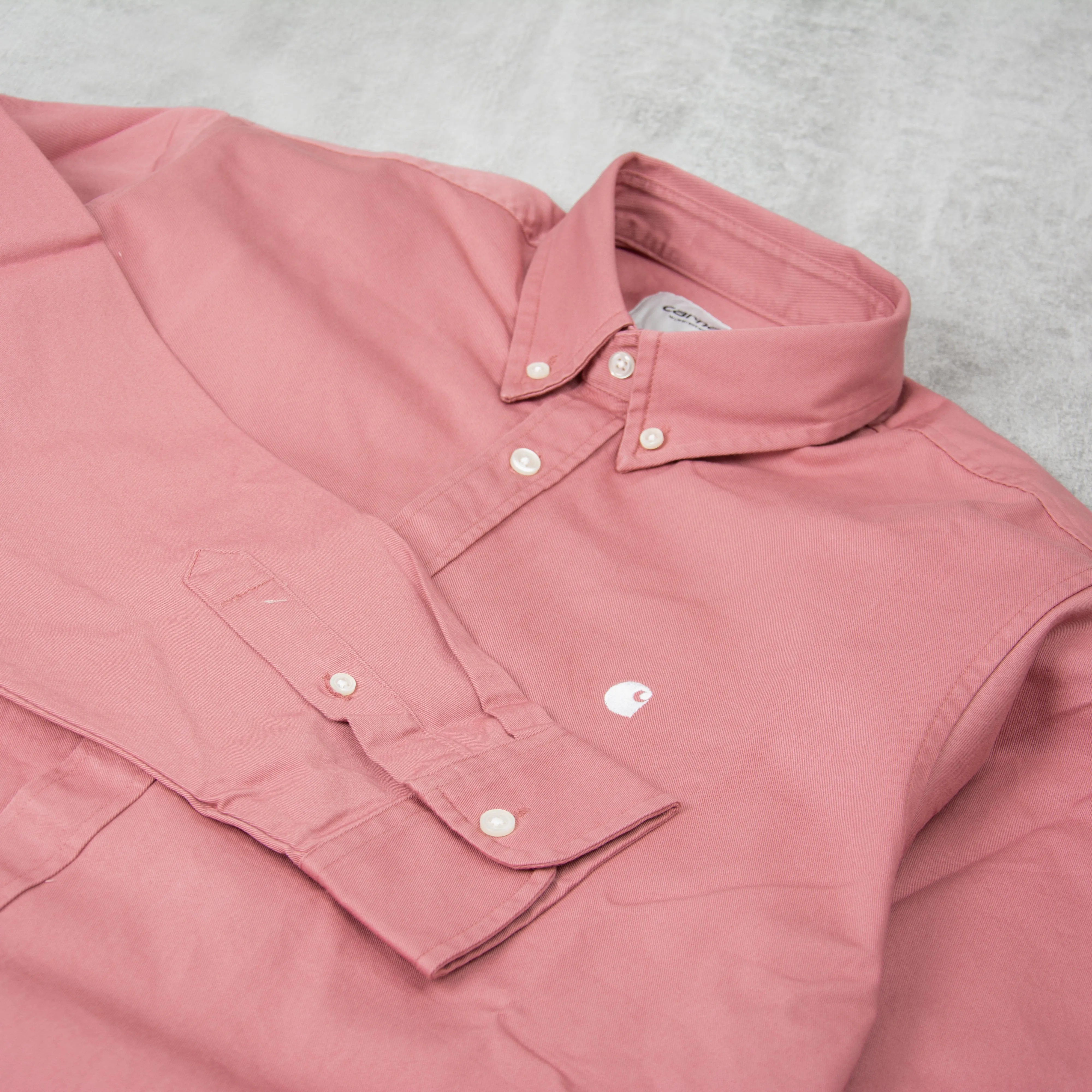 Carhartt WIP Madison L/S Shirt - Dahlia / White