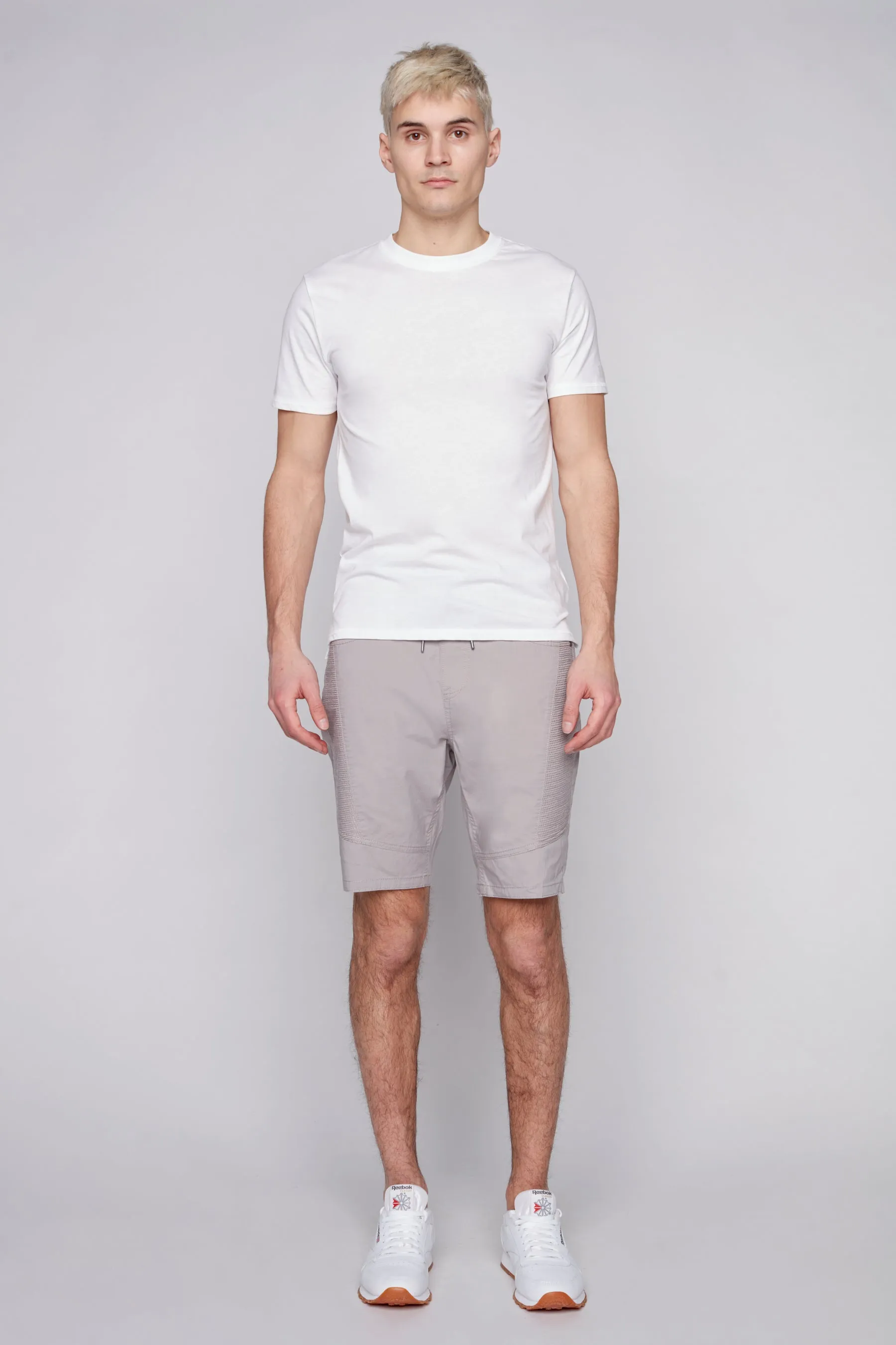 CASH - Mens Ripstop Moto Stitch Short - Light Grey