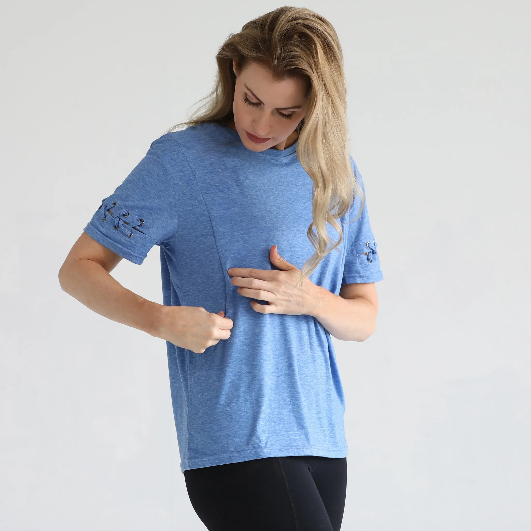 Casual Nursing T-Shirt (Pacific Blue)