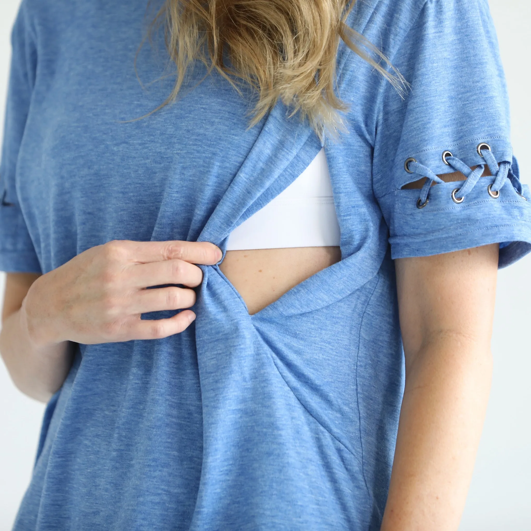 Casual Nursing T-Shirt (Pacific Blue)