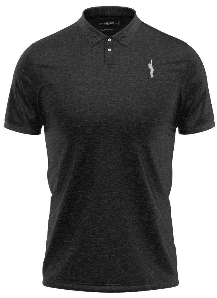 CLASSIC FIT SOLID BLACK CRICKET POLO SHIRT