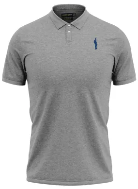 CLASSIC FIT SOLID GRAY CRICKET POLO SHIRT