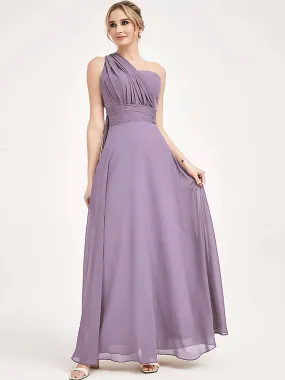 Convertible Chiffon Bridesmaid Dress Wrap Dusty Purple Maxi Gown