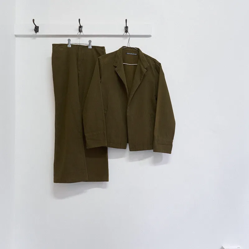 cotton drill open jacket suit