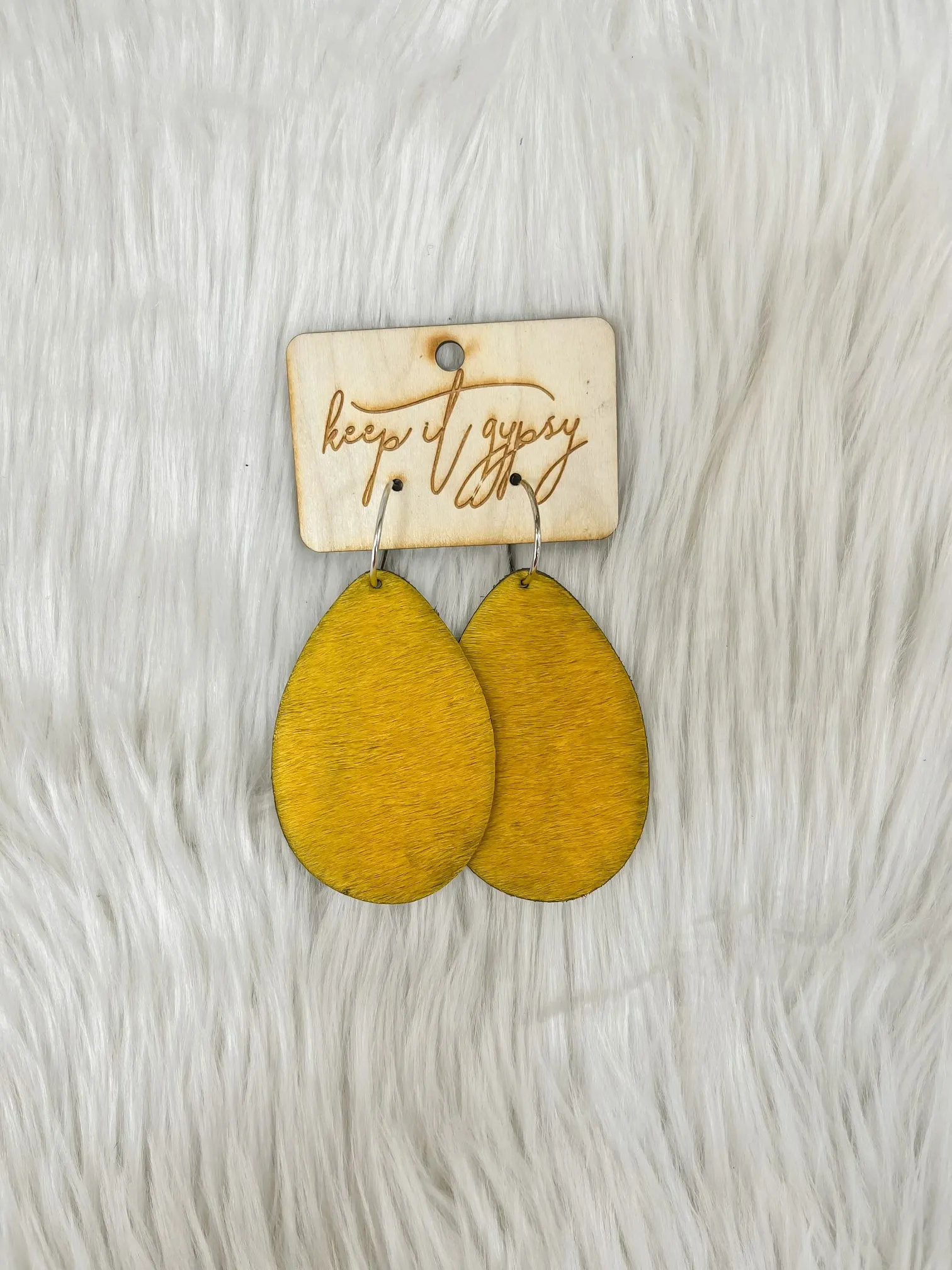 Cowhide Teardrop Earrings