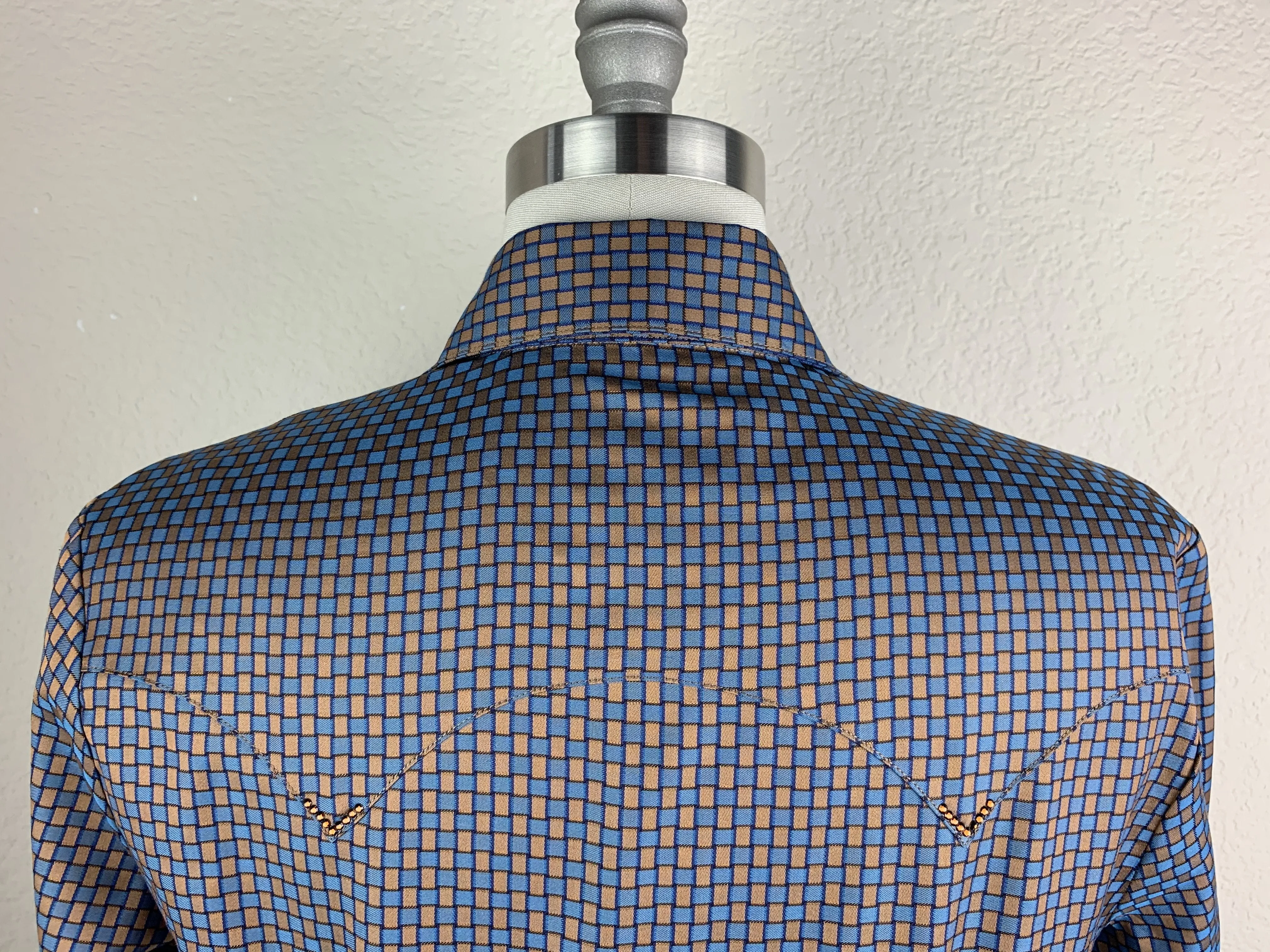 CR Western Pro Blue and Bronze Custom Weave Italian Cotton