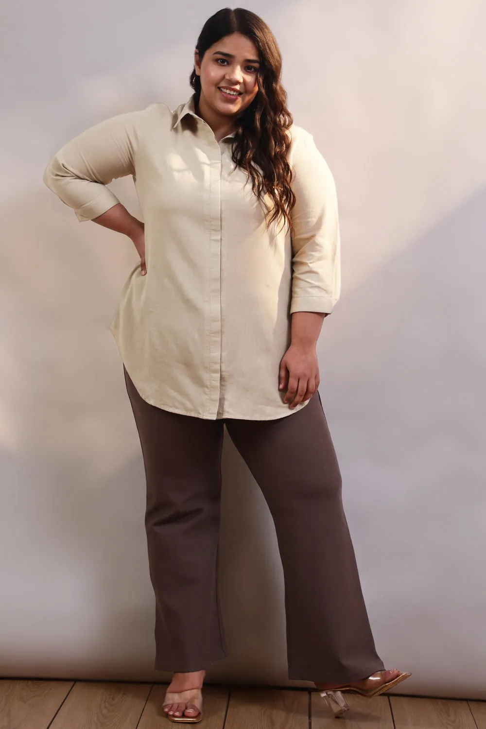 Cream Cotton Linen Shirt