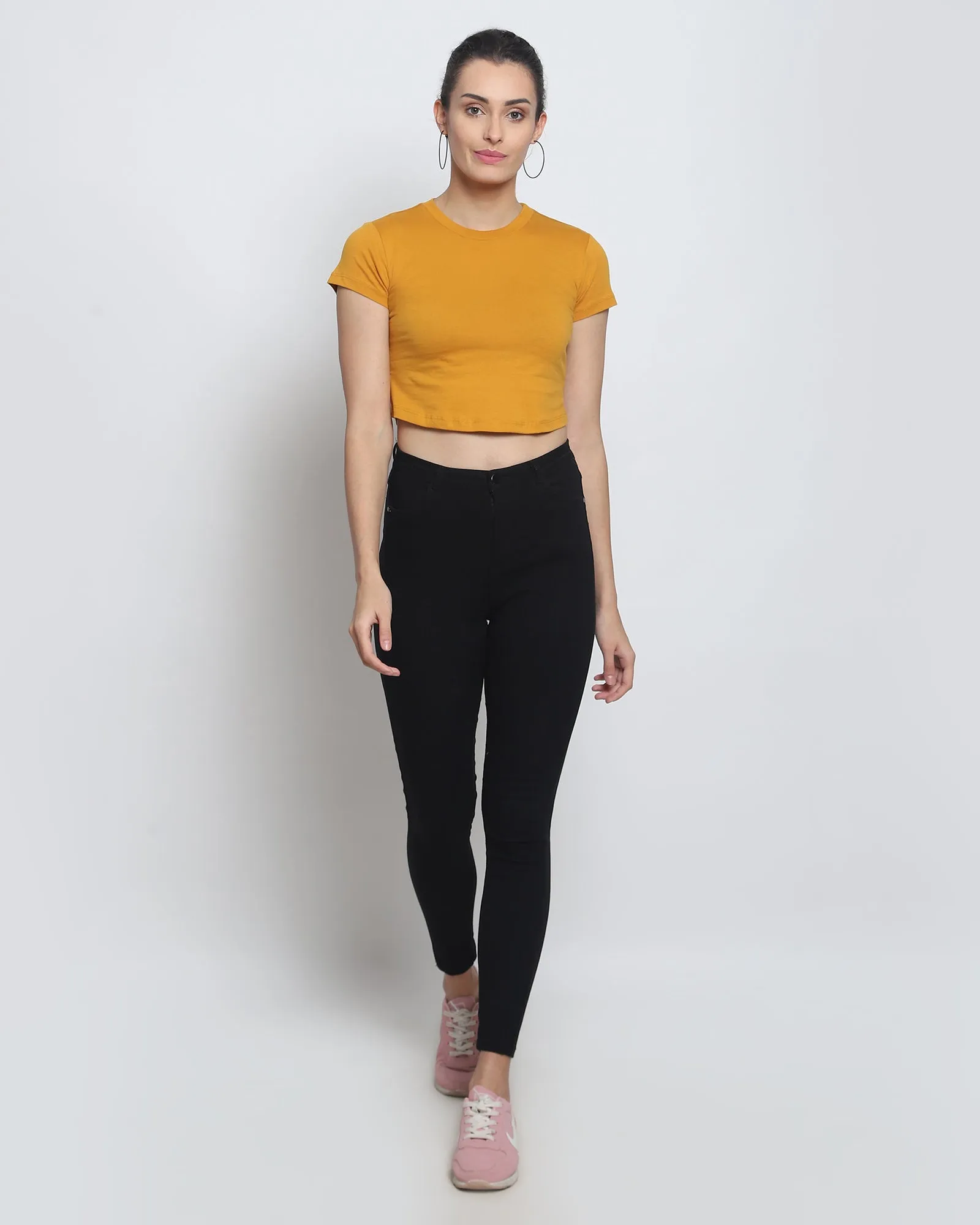 Crop Top: Solid Mustard