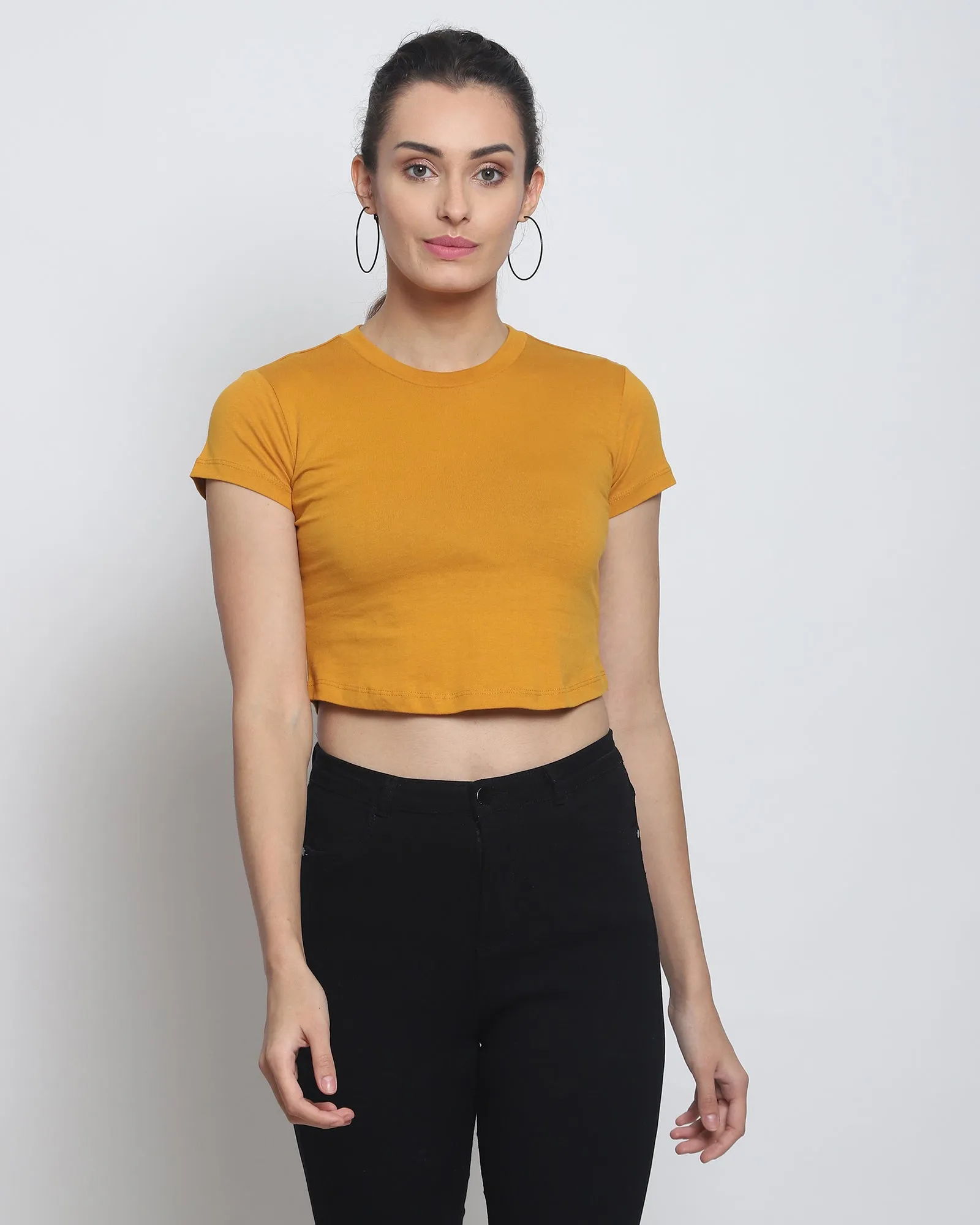 Crop Top: Solid Mustard