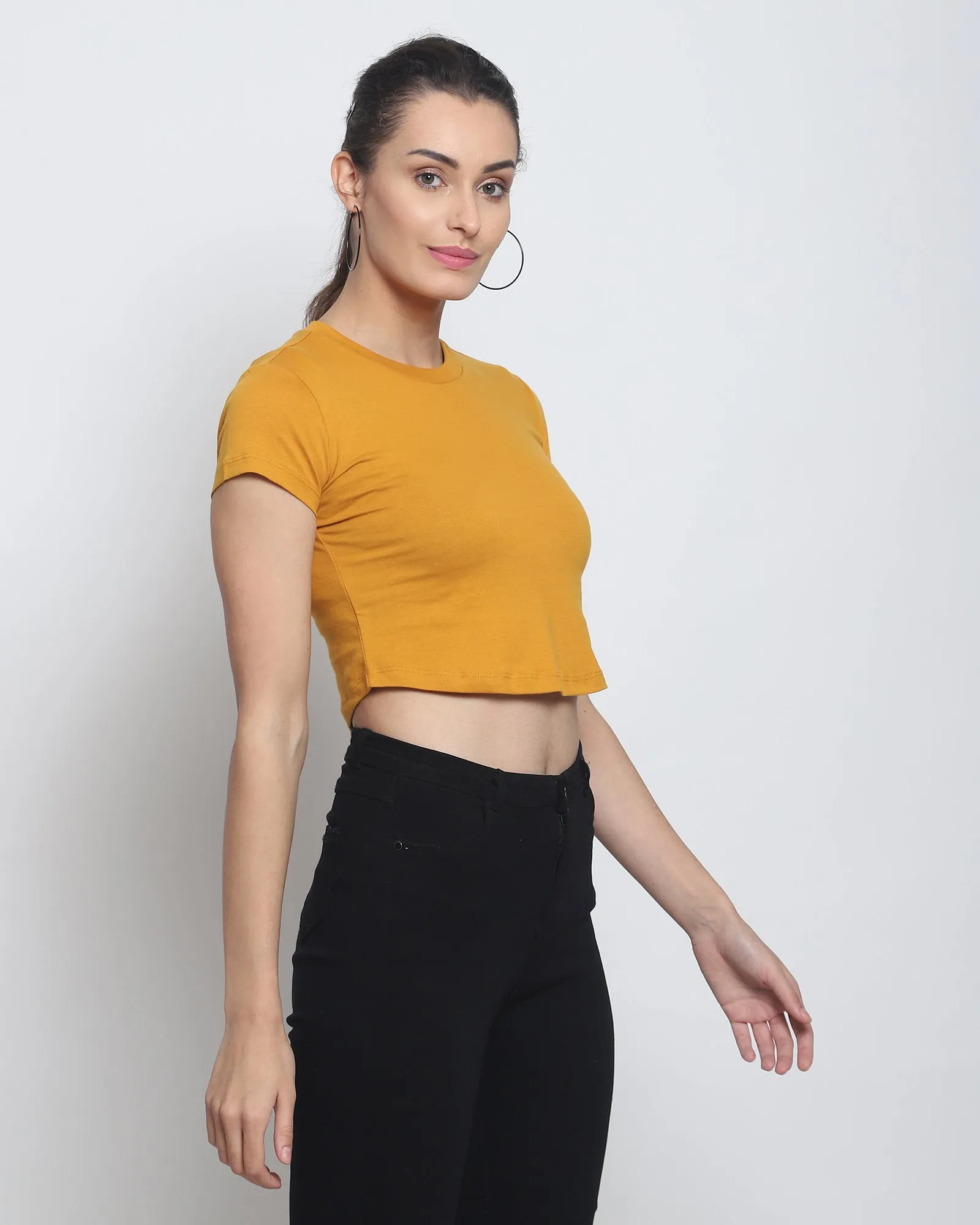 Crop Top: Solid Mustard