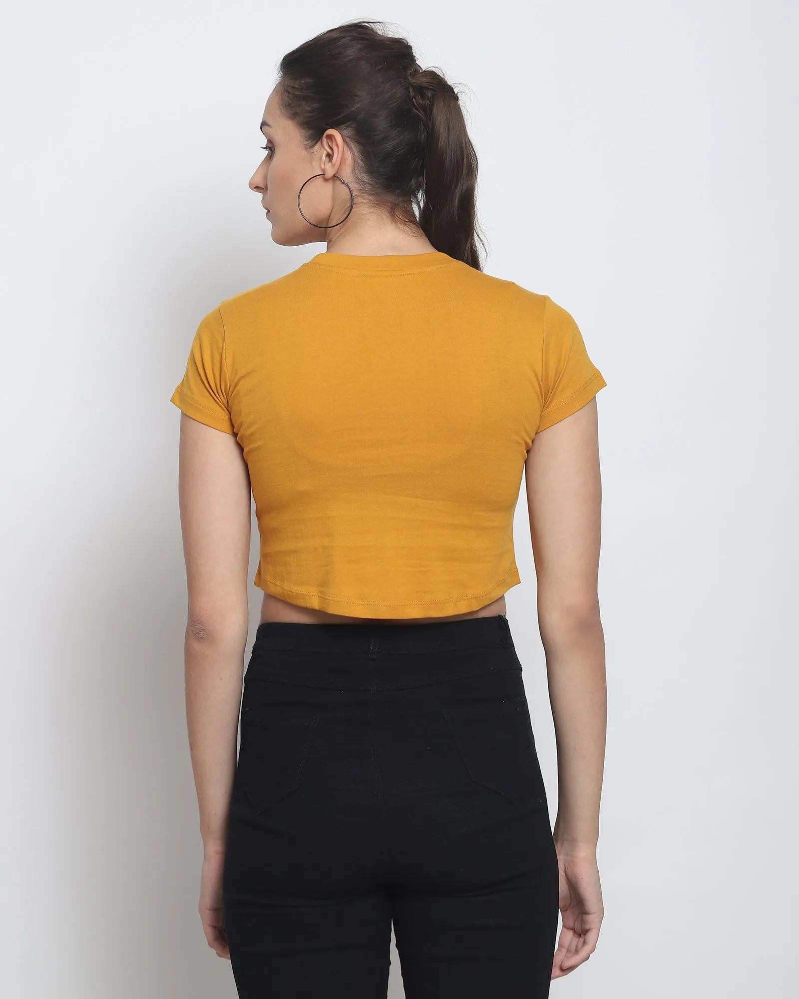 Crop Top: Solid Mustard