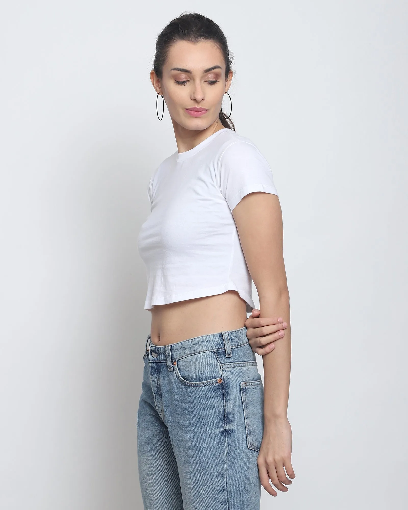 Crop Top: Solid White