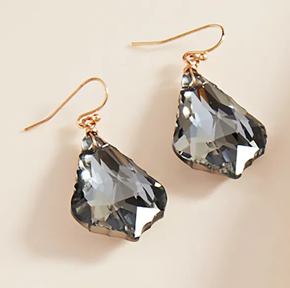 Crystal Teardrop Stone Dangle Earrings