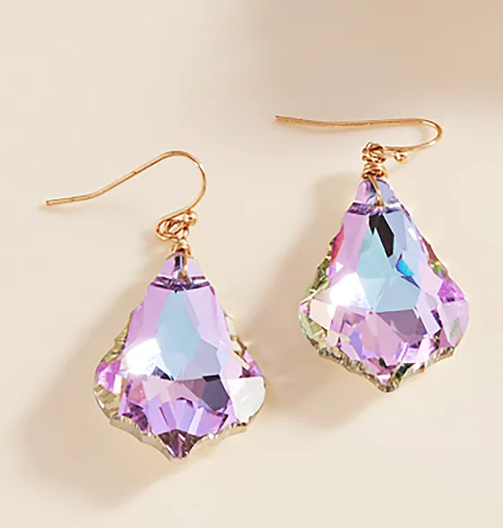 Crystal Teardrop Stone Dangle Earrings