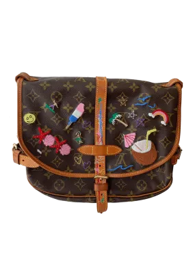 Custom Embroidered Louis Vuitton Sologne Purse