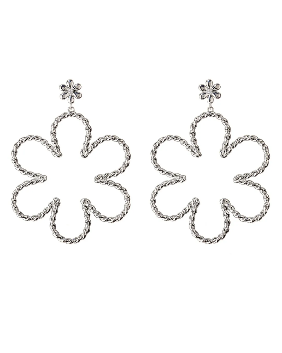 Daisy Rope Earrings- Silver