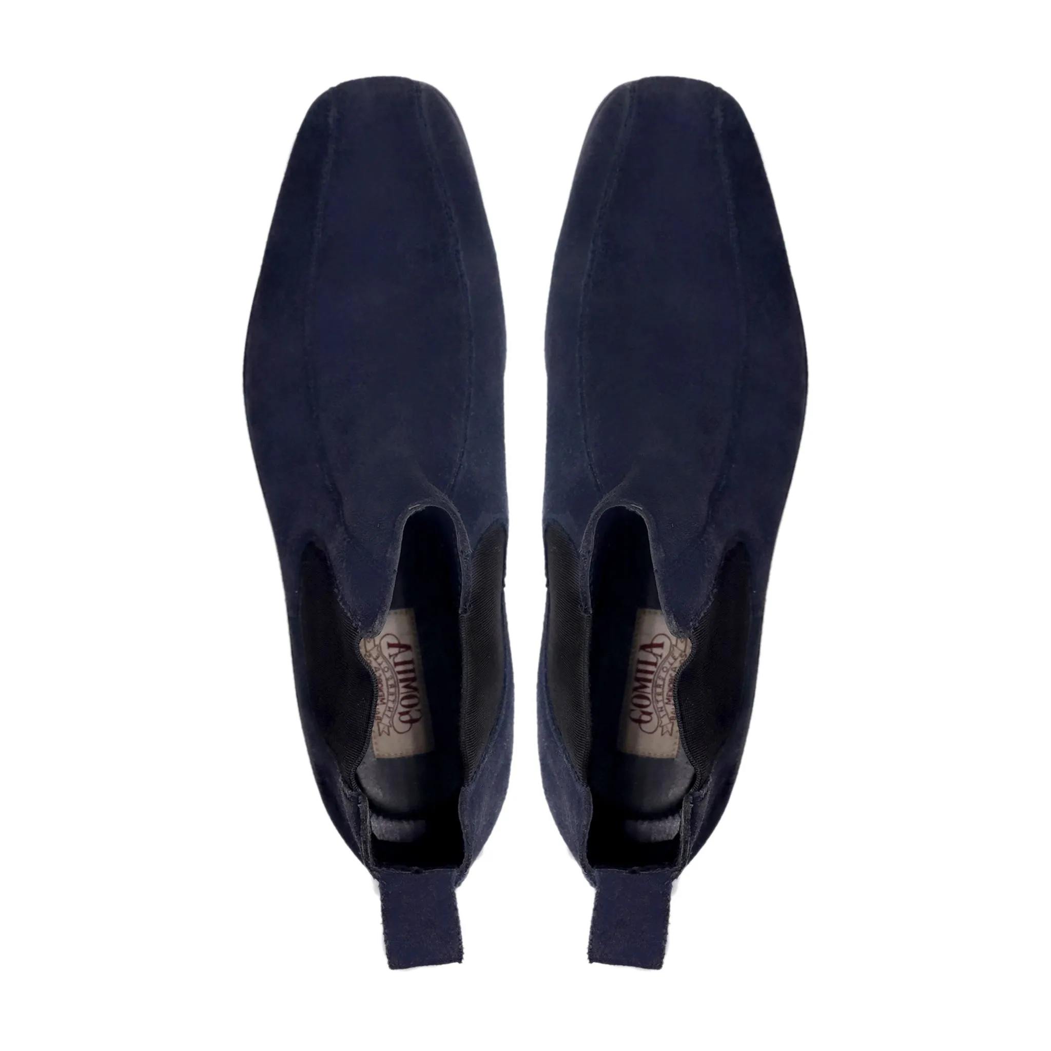 Damas - Men's Navy Blue Kid Suede Chelsea Boot