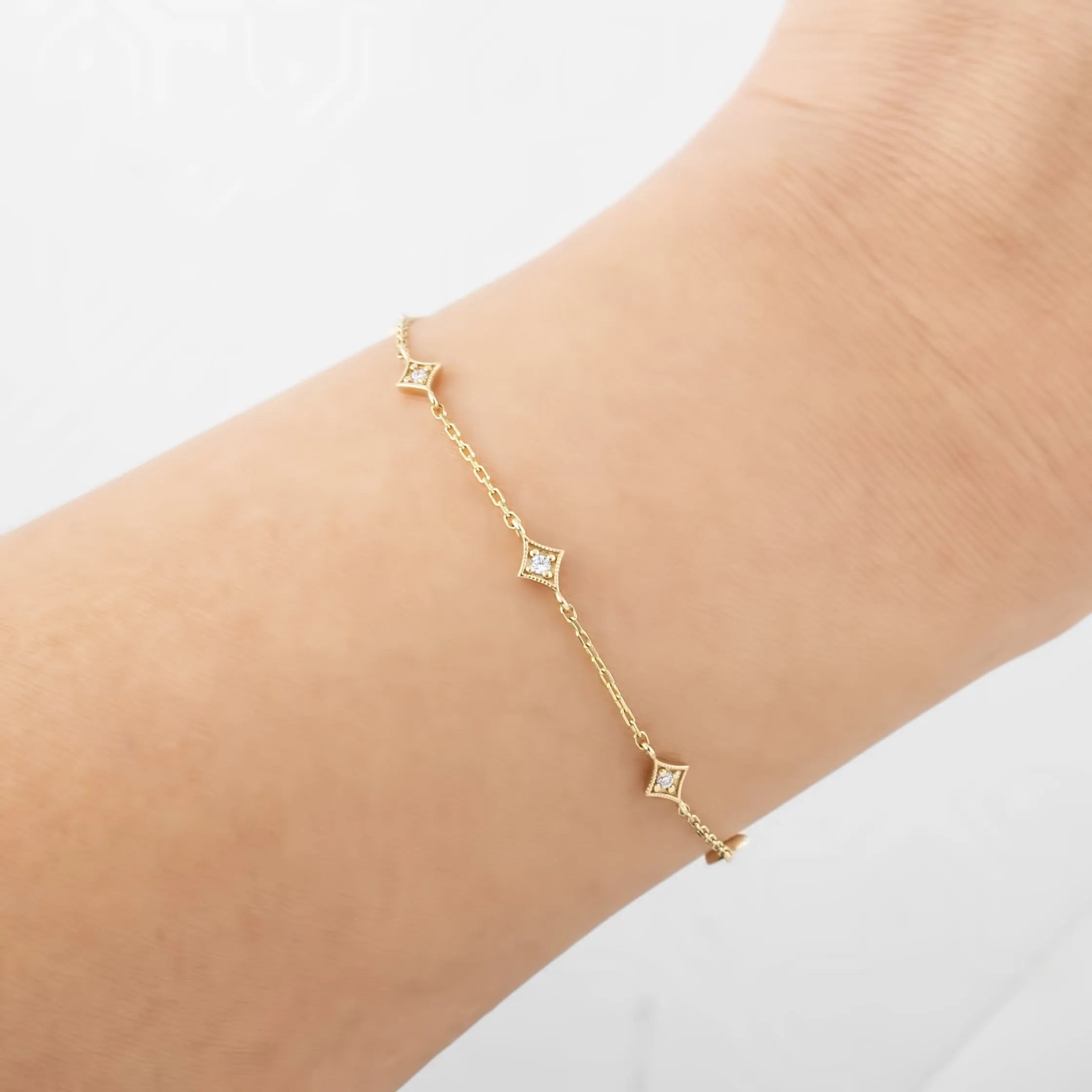 Distant Five Star Diamond Bracelet