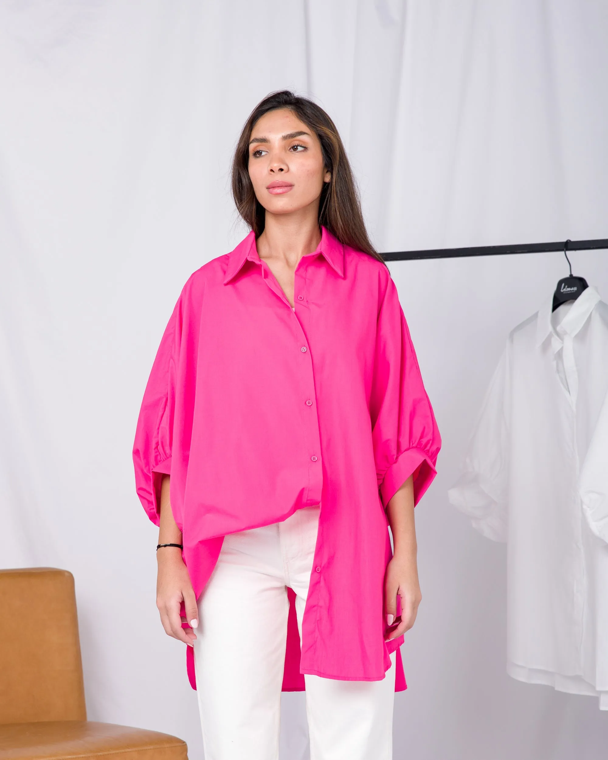 Dolman Sleeve button up shirt 2697 - بلوزة