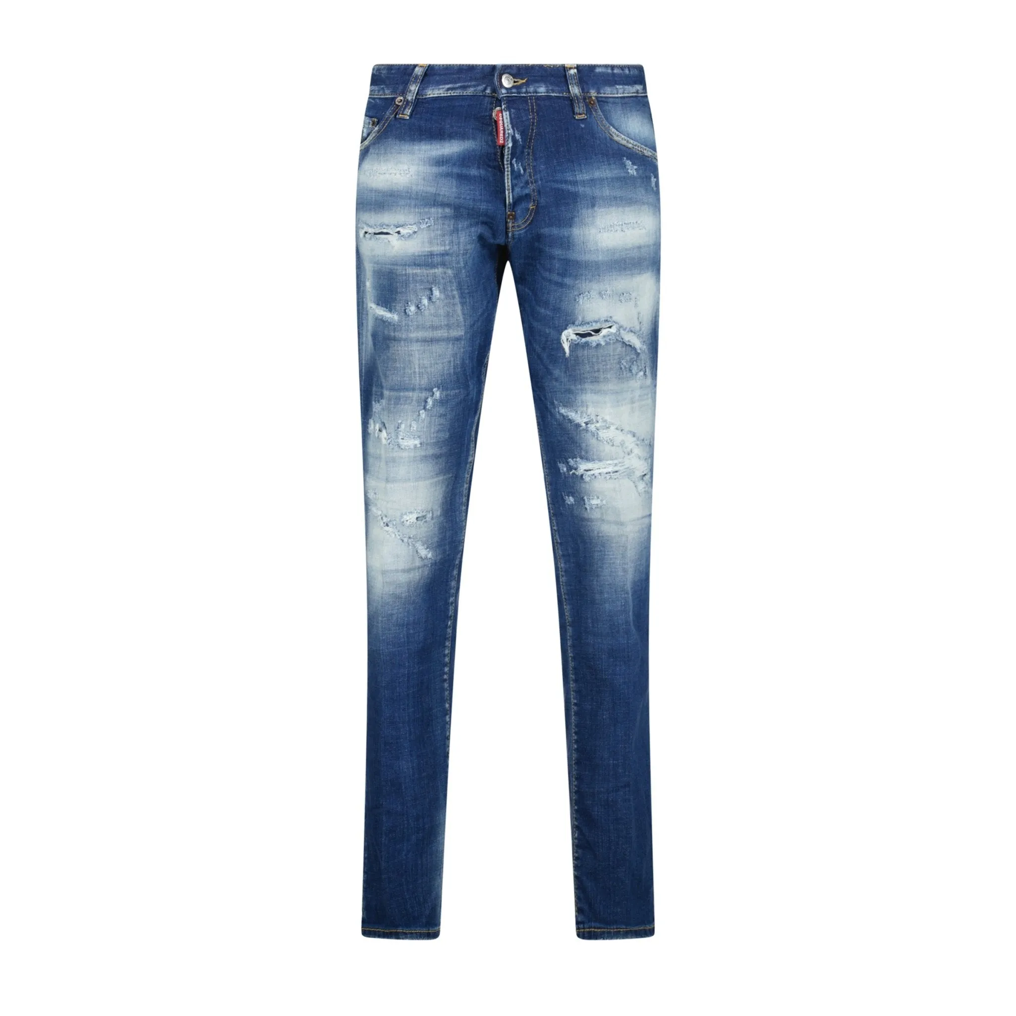 DSQUARED2 'COOL GUY' BEIGE LOGO SLIM FIT JEANS BLUE